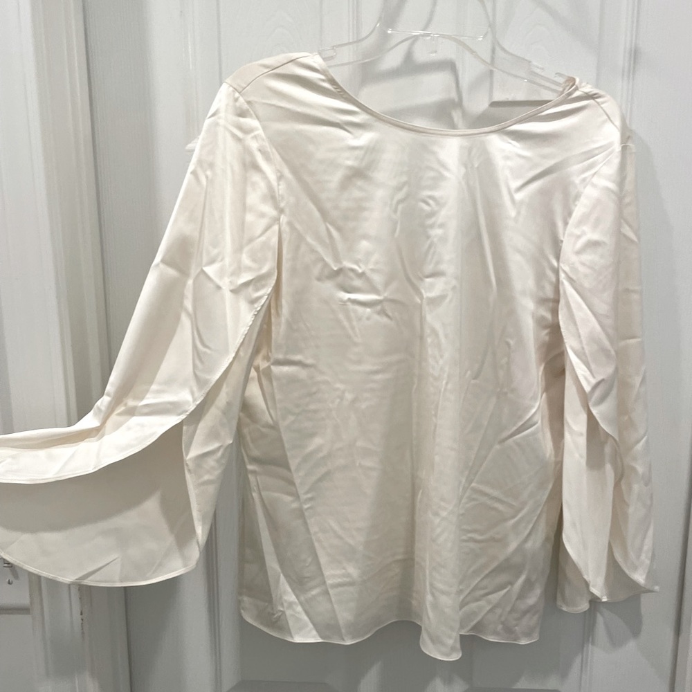 White silk Halston Top
